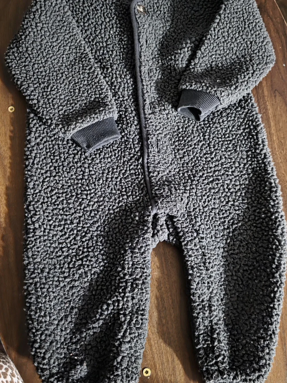 Old Navy Kids Grey Sherpa One Piece with Button Front